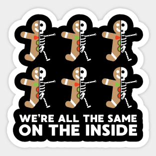 Gingerbread Man Funny Christmas Skeleton Sticker